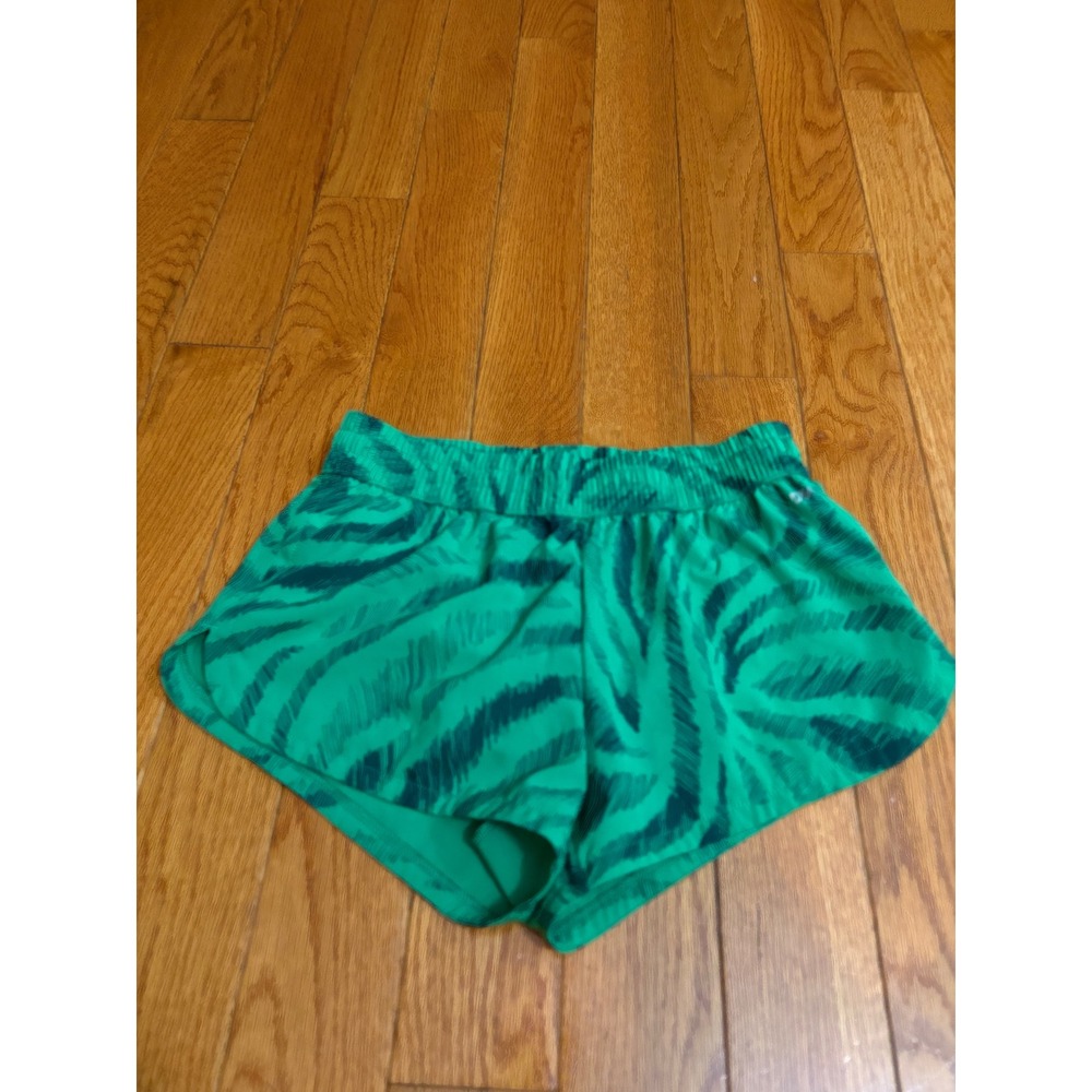 DSG Womens Green Tiger Print Running Shorts Size XS Elastic Waist Liner